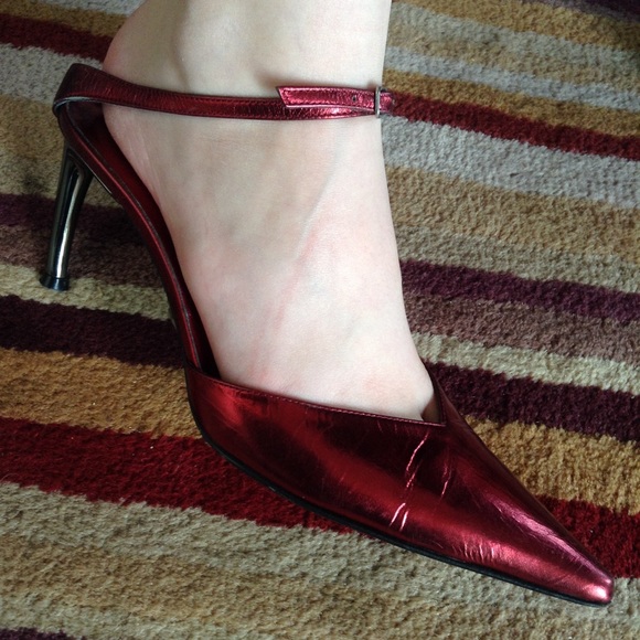 Sergio Rossi Shoes - SERGIO ROSSI red metallic pointy stiletto heels 6
